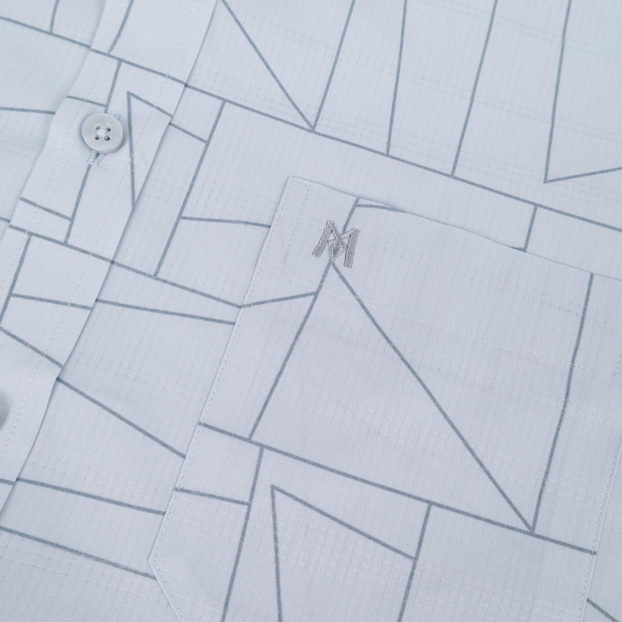 Áo sơ mi nam KHATOCO Tailor Fit ngắn tay A1MN518T2-CNIN728-2703-N