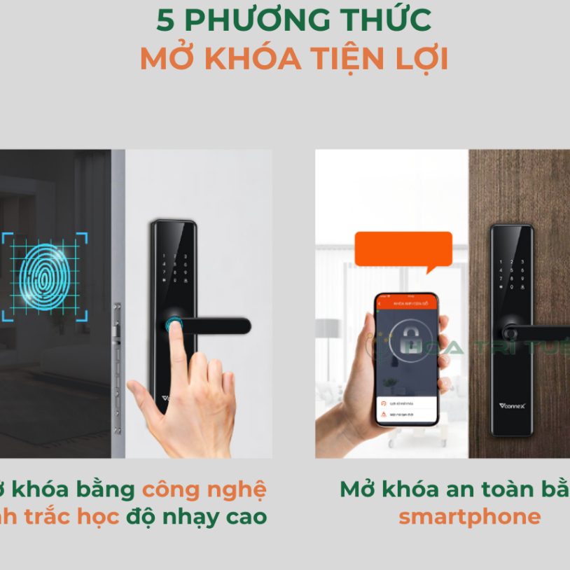 Khóa Điện Tử Thông Minh Vconnex Dành Cho Cửa Gỗ, Bảo Mật Đa Lớp An Toàn Tuyệt Đối