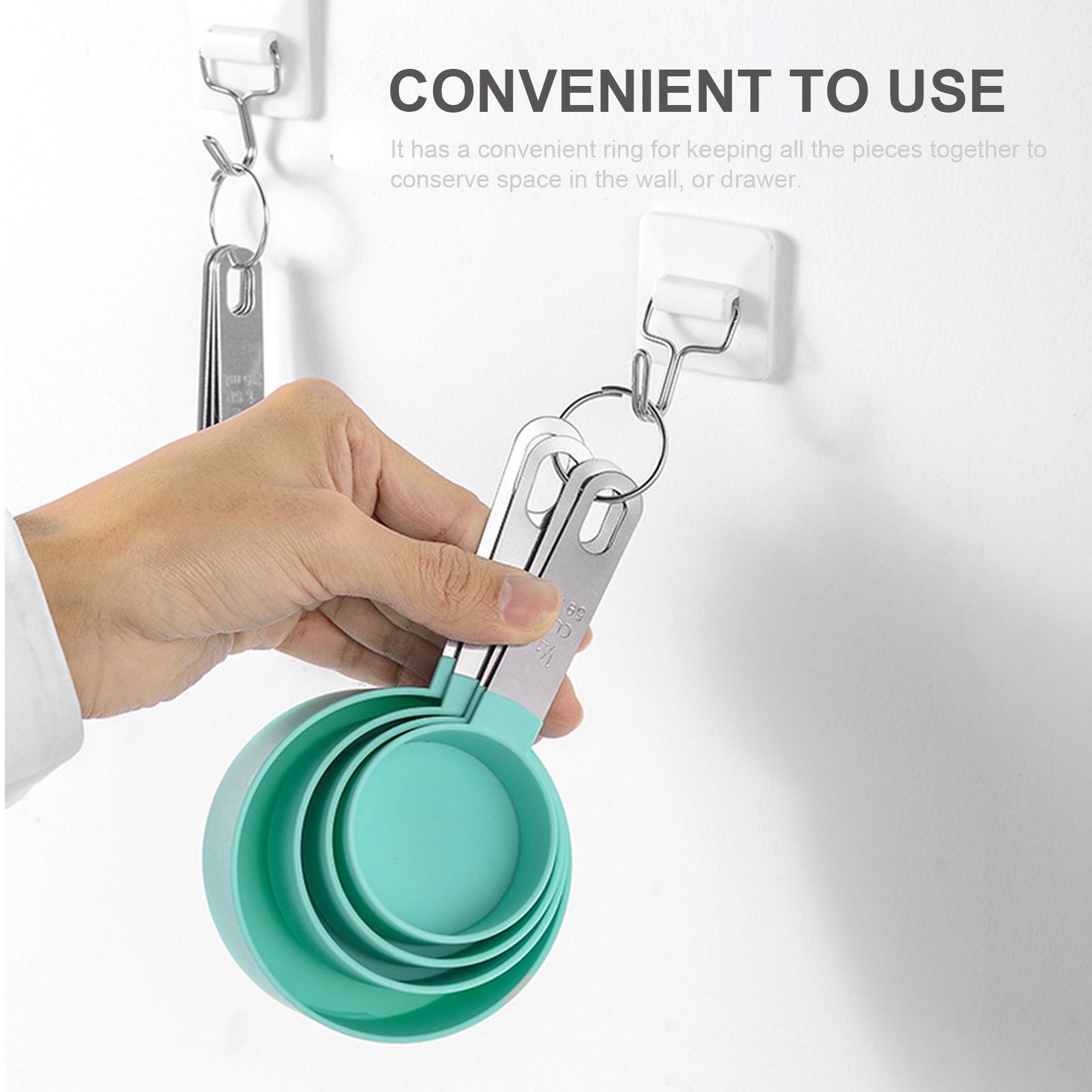 Bộ 8 cái cốc và thìa đo lường bằng thép không gỉ, trong ngành bếp, bánh
