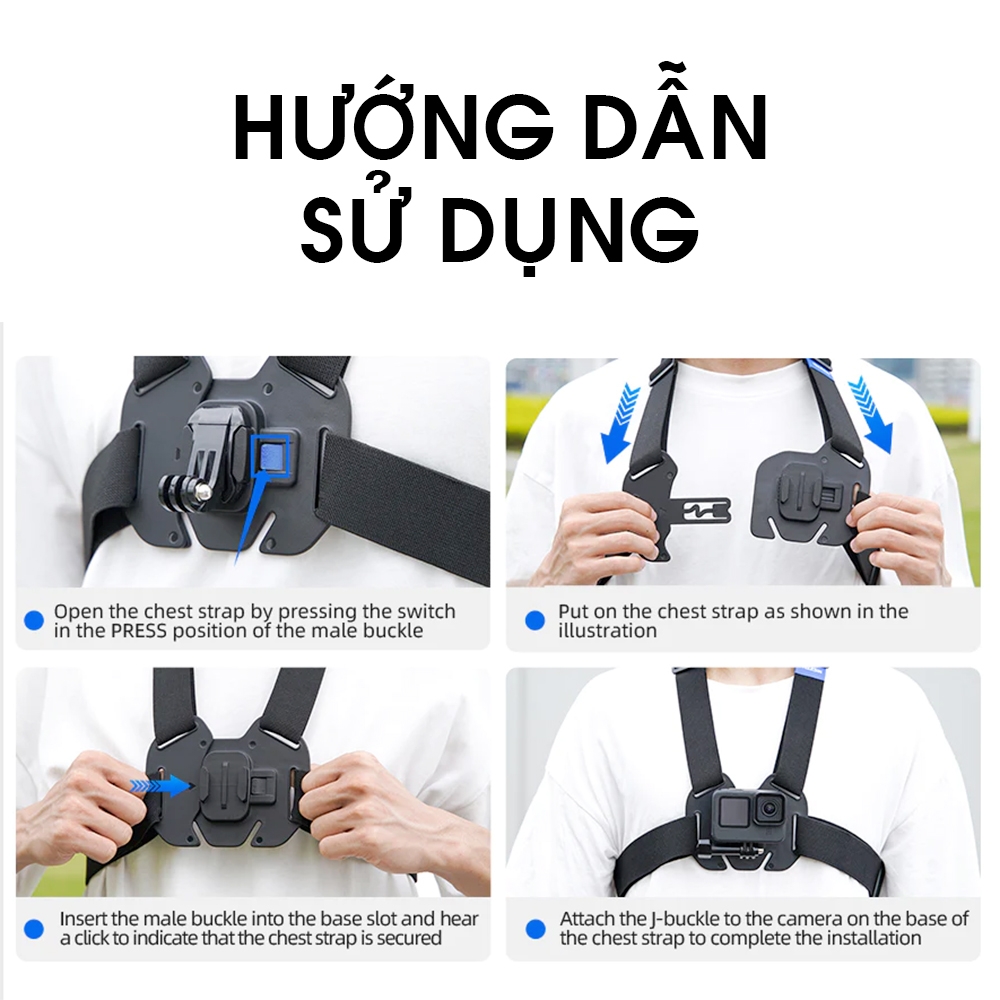 DÂY ĐEO NGỰC GOPRO VÀ ACTION CAM TELESIN NEW V2 - HÀNG CHÍNH HÃNG