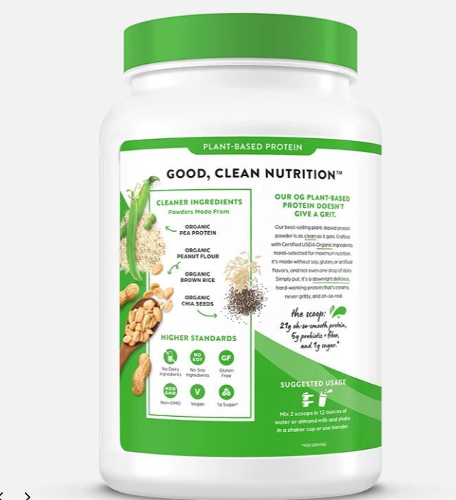 Date 03/2026  Bột đạm thực vật và protein hữu cơ Orgain Mỹ vị bơ đậu phộng 920g - Organic Protein