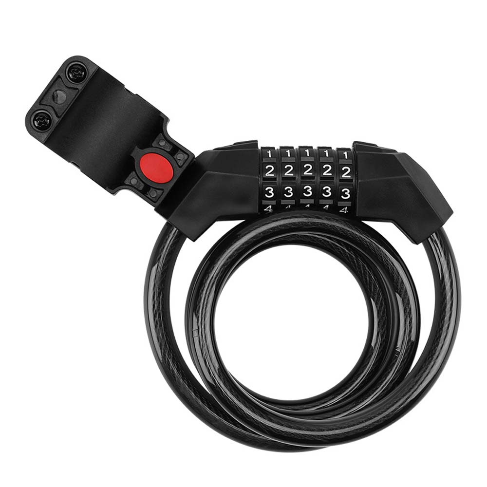 Khóa Xe Đạp Bằng Dây Cáp Thép Ổ Khóa 5 Số Hợp Kim Nhôm