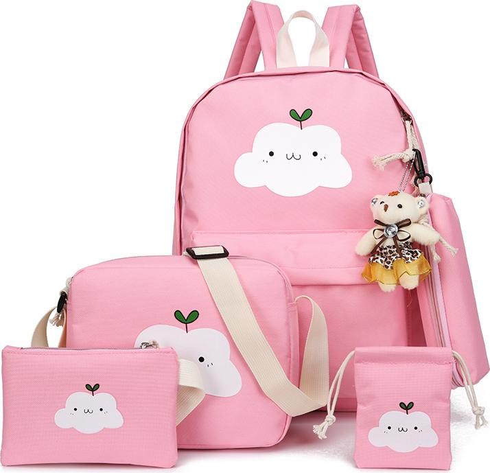 Set 5 món balo du lịch tiện ích họa tiết đám mây xinh