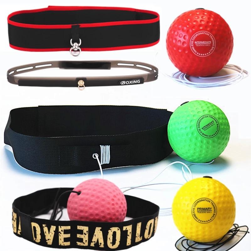 Quyền anh Phản xạ bóng đầu băng tần Head Tốc độ Boxing Ball Sanda Thiết bị huấn luyện chiến đấu với dây bungee 20g PU Boam Ball Color: yellow