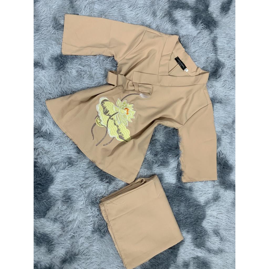 ĐỒ LAM ĐI CHÙA Thêu Sen Tim Nơ