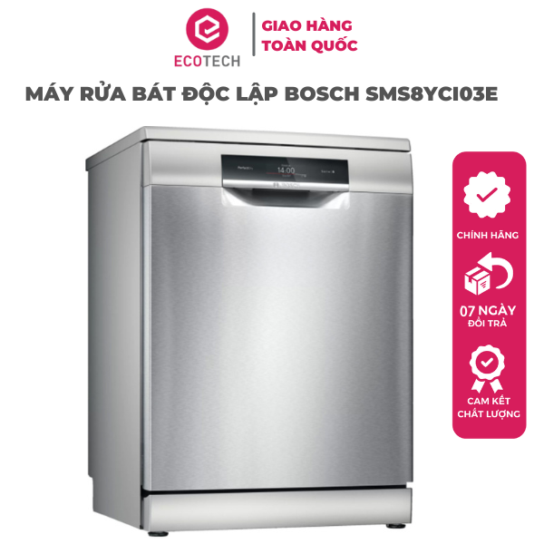 Máy Rửa Chén Bát Độc Lập BOSCH SMS8YCI03E, Công Nghệ Sấy ZeoLith - Hàng Chính Hãng