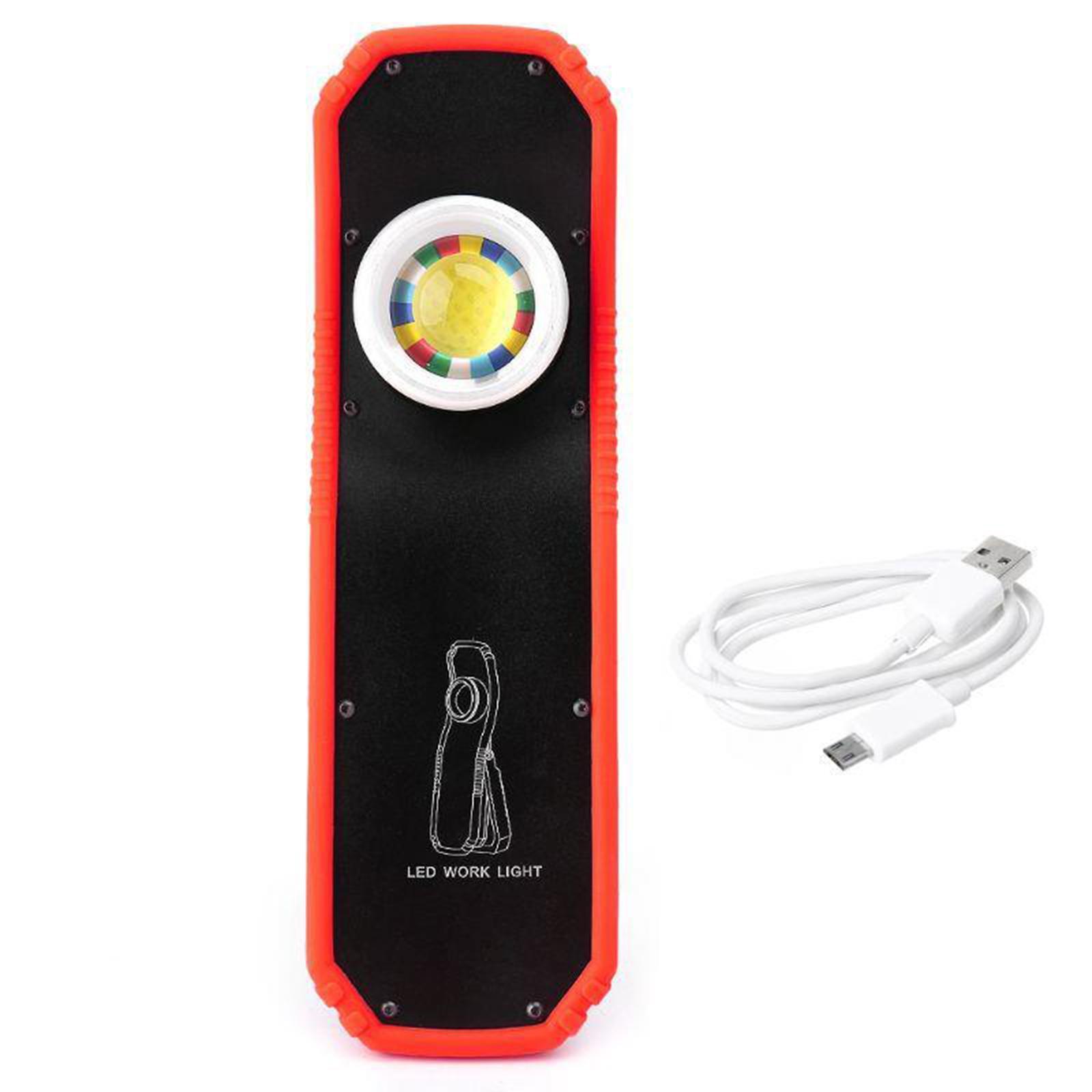 Portable LED COB Flashlight  Hanging Hook High-Low Modes Work Light