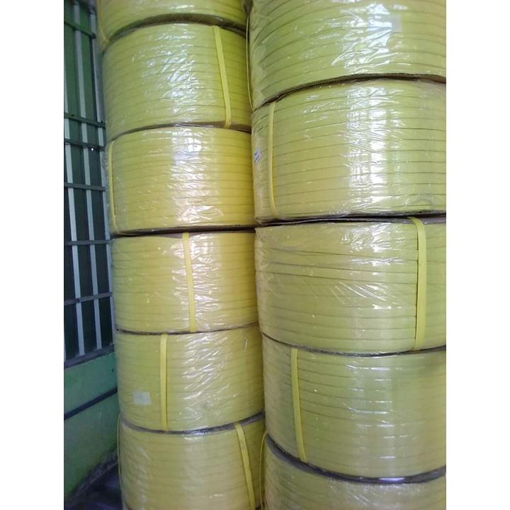 Dây đai nhựa Pp tái chế 12mm và 15mm màu vàng loại 10kg