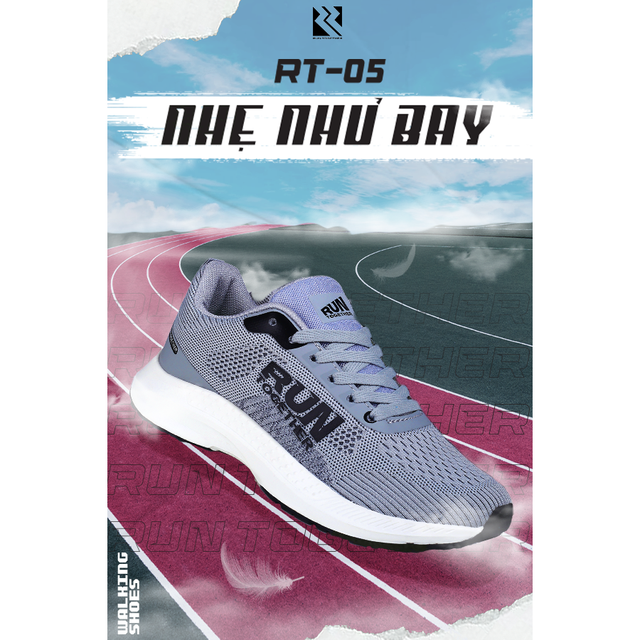 Giày Sneaker Thể Thao Thời Trang - Run Together RT05 - Màu: Xám