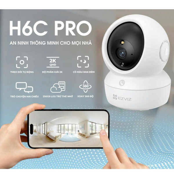 Camera WiFi quay quét EZVIZ H6c Pro 2K 3MP - Hàng chính hãng
