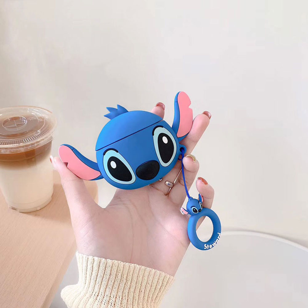 Hộp Đựng Tai Nghe Silicon Cho Apple AIRpods Với Hộp Sạc 3D Hoạt Hình Dễ Thương Có Nắp Đậy Đầy Đủ