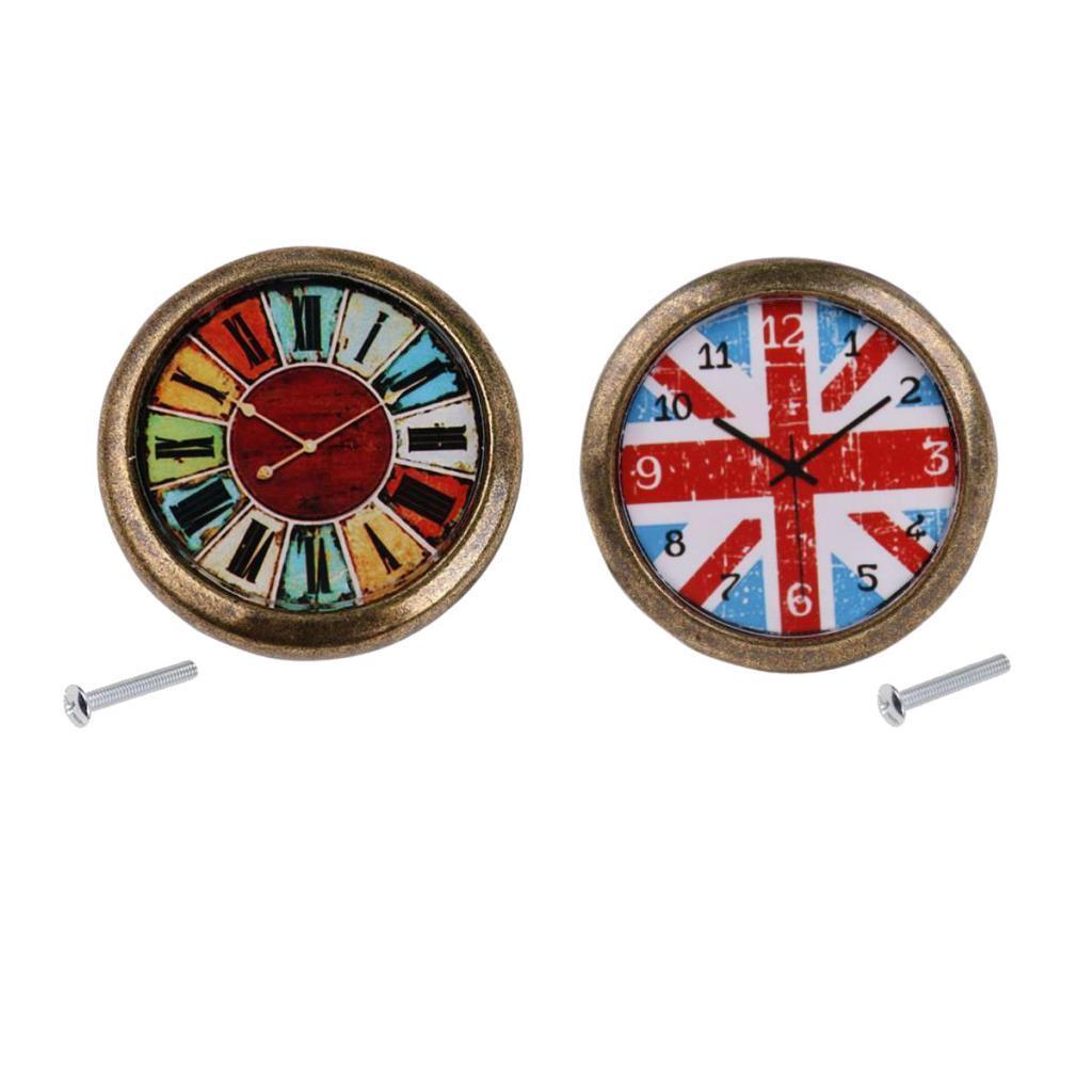 2pcs Vintage Brass Cabinet Drawer Dresser Pulls Cupboard Door Knob Handle