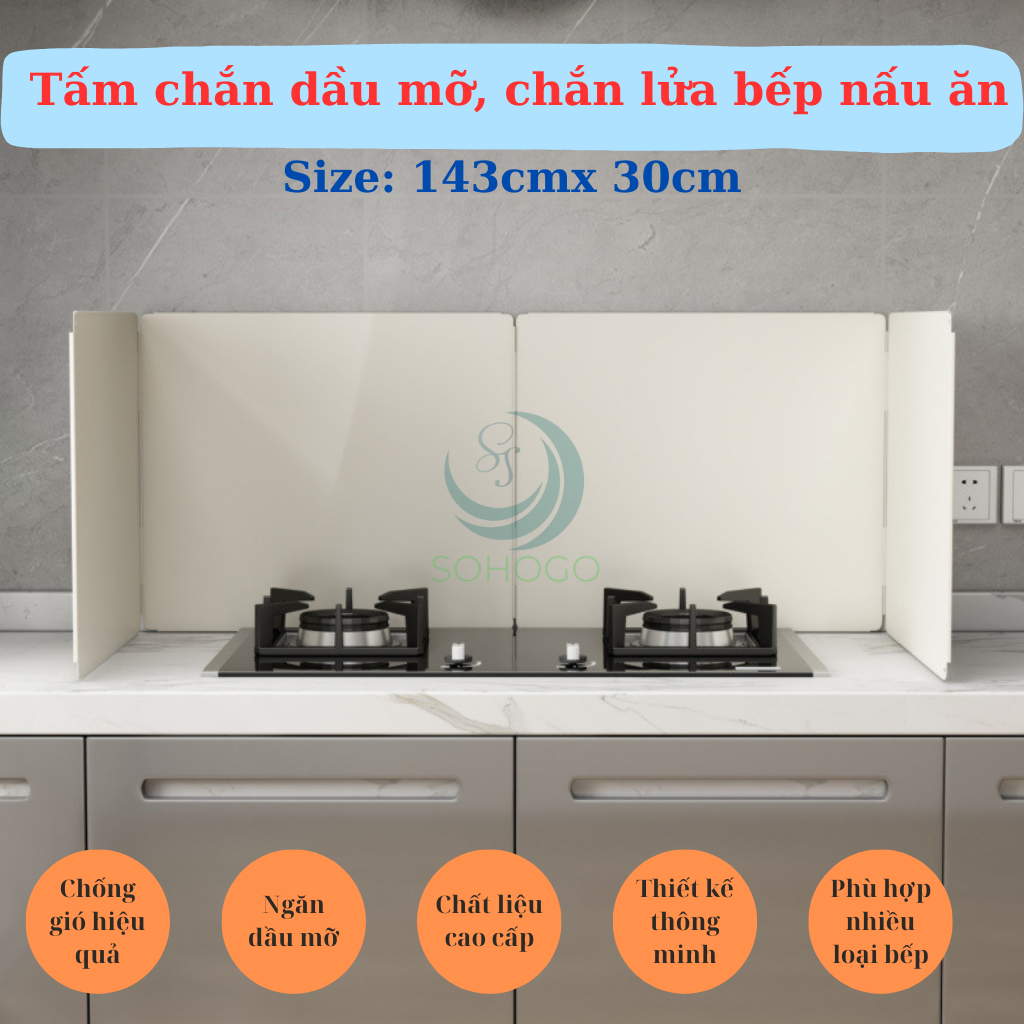 Tấm chắn bếp nấu ăn chống bắn dầu-Tấm chắn lửa bếp gas-Vách ngăn bếp mini gấp gọn - Tấm chắn nhiệt bếp gas