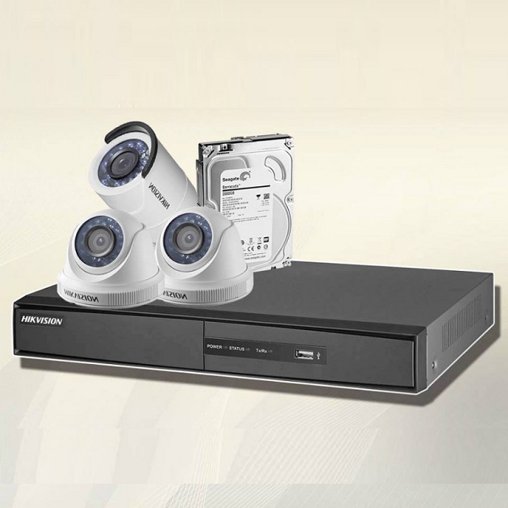 Trọn bộ 3 camera chính hãng Hikvision HD720P