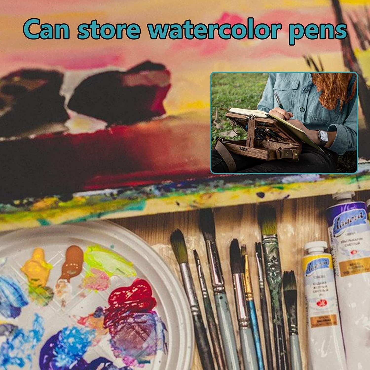 Túi Hộp Gỗ Đựng Bút Cọ Vẽ Paintbrush WoodBox