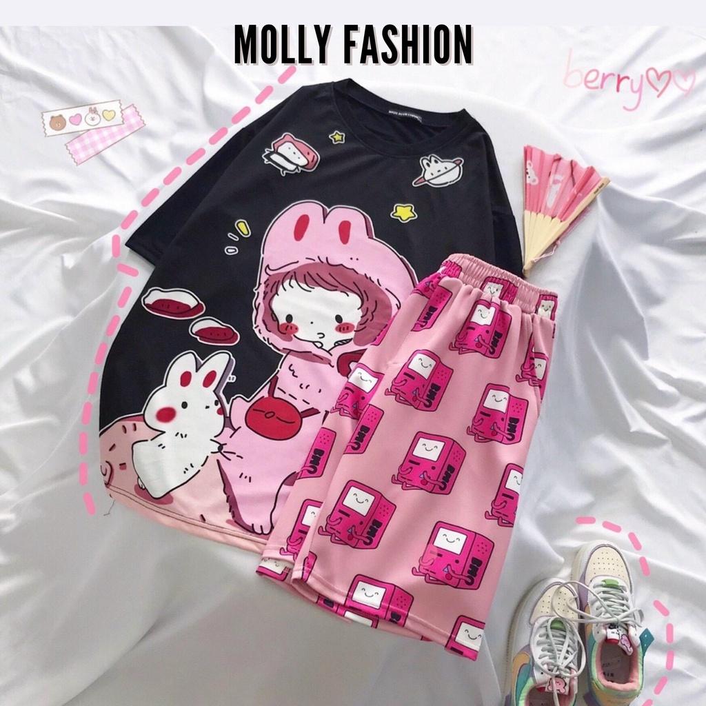 Set đồ bộ hoạt hình ️ Bộ mặc nhà Cartoon BÉ THỎ form rộng Freesize Unisex nam nữ Molly Fashion