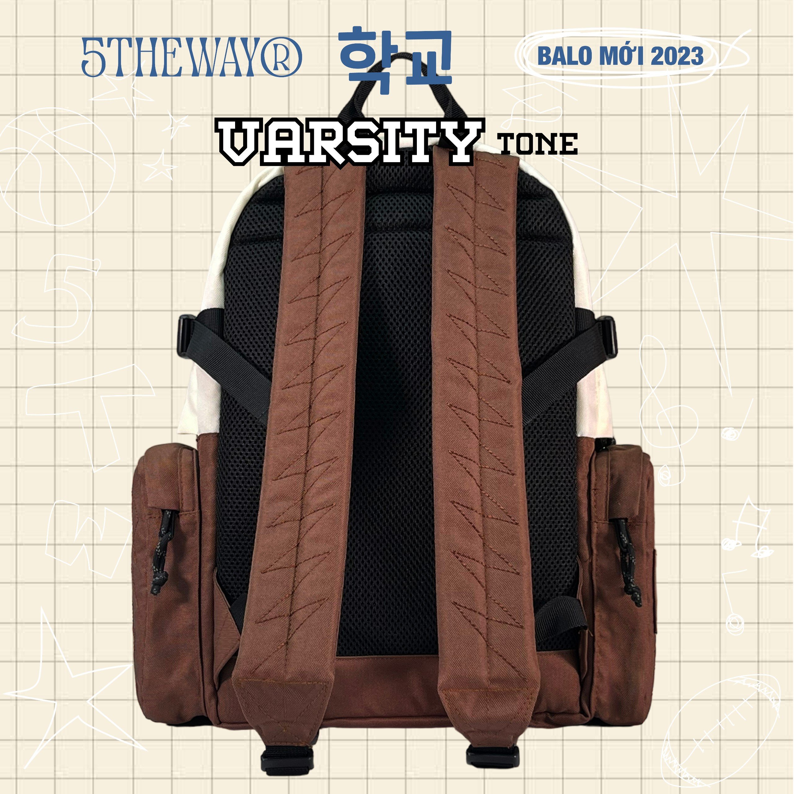 Balo 5THEWAY 학교 VARSITY TONE ROCKET BACKPACK