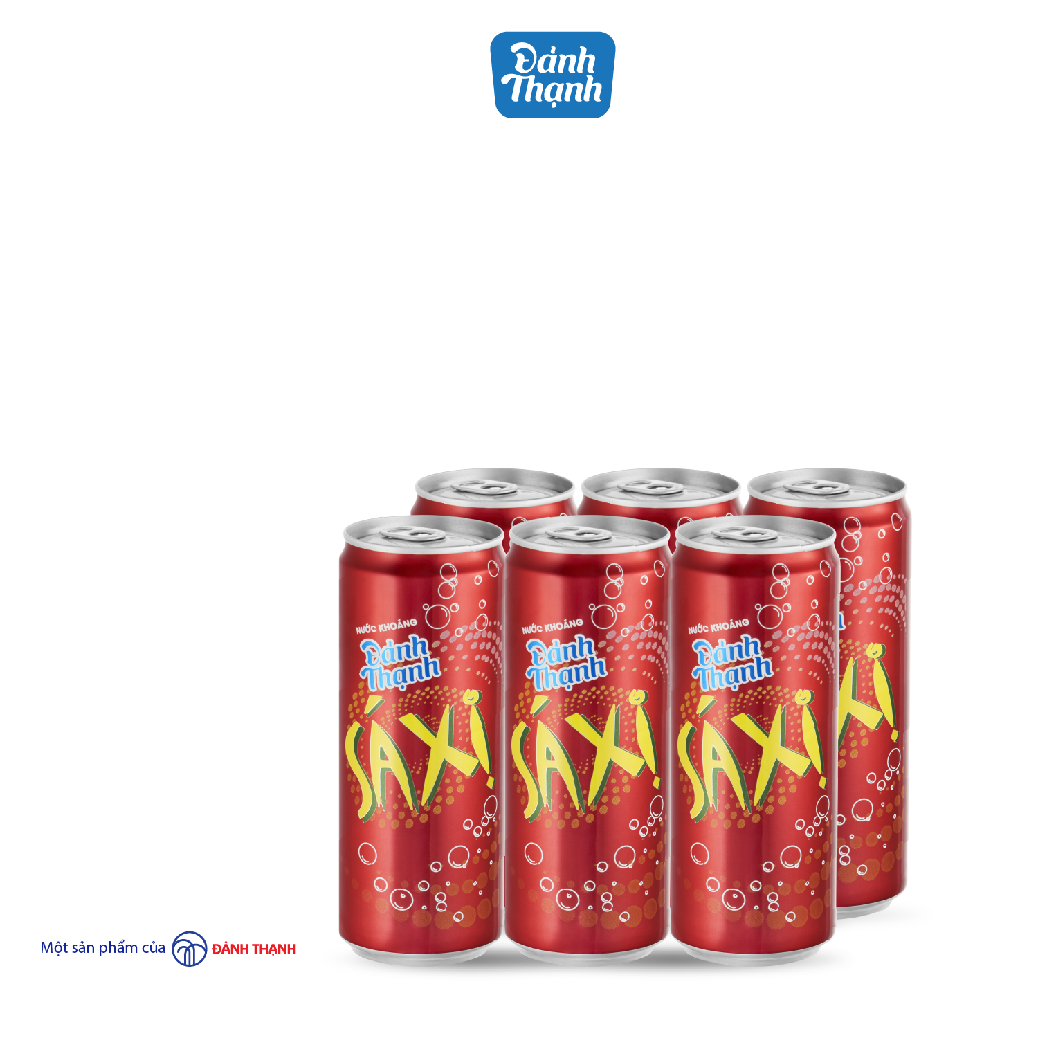 Thùng 24 Lon Nước Khoáng Thiên Nhiên Có Ga Đảnh Thạnh Khoáng Sá Xị lon 330ml
