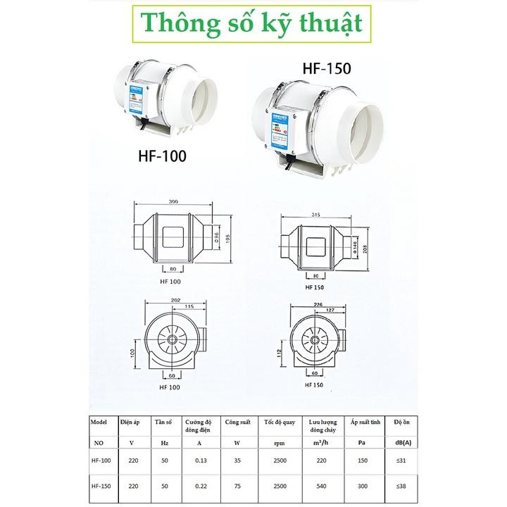 Quạt Thông Gió Hút Mùi Đường Ống Đa Năng Không Gây Ồn Hiệu Suất Cao Chuyên Dùng Cho Nhà Bếp Công Sở Nhà Vệ Sinh