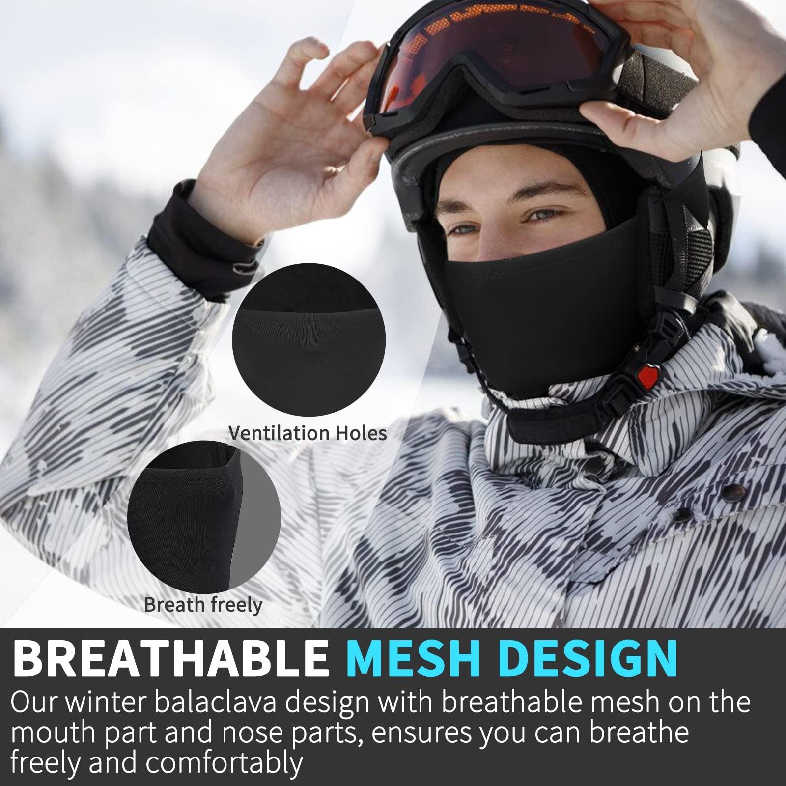 Mặt nạ trượt tuyết mùa đông - Năng bão ấm Bão ấm Máy sưởi cổ cho nam giới, Neathable Byerchief cho xe máy xe đạp, mũ xe đạp dưới mũ bảo hiểm khăn quàng cổ - màu đen