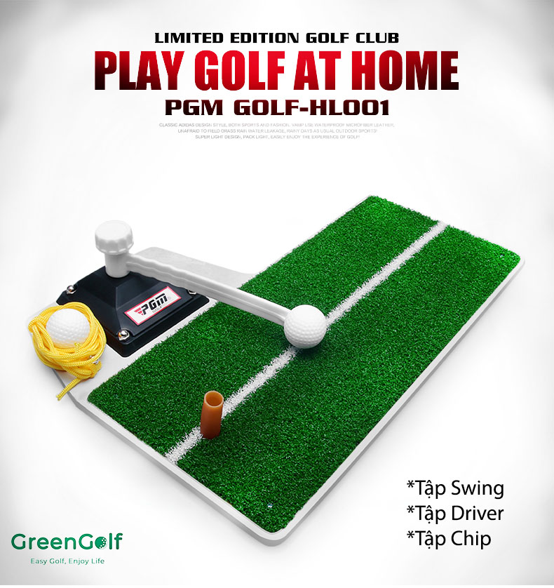 Thảm Tập Swing Golf Green Power 3 Trong 1 Chính Hãng PGM - Tập Kỹ Thuật Driver, Swing Golf, Chip Golf Tại Bất Cứ Đâu