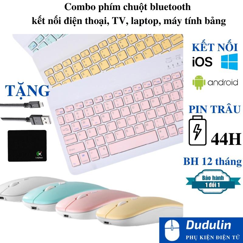 Combo bàn phím &amp; chuột không dây bluetooth nhiều màu sắc nhỏ gọn cho điện thoại máy tính bảng ipad laptop macbook tivi
