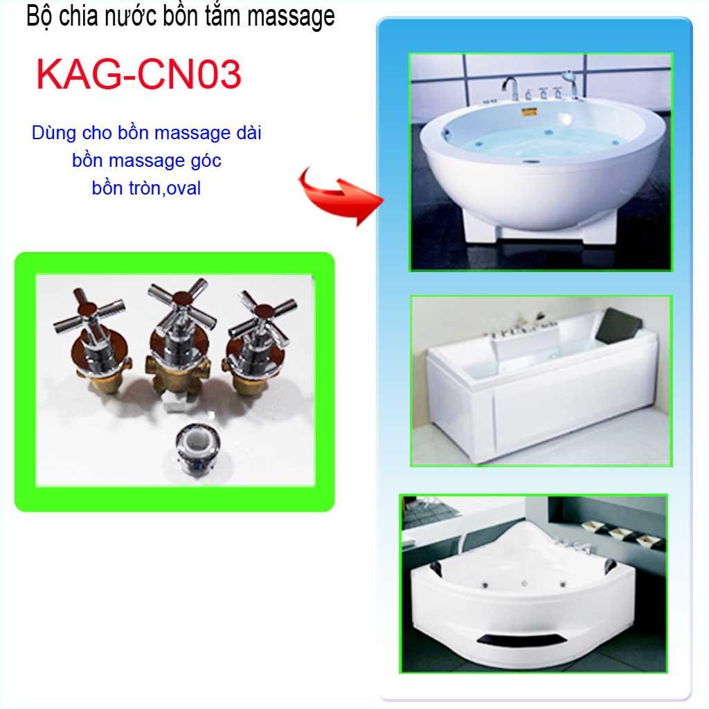 Van chia nước bồn tắm massage, bộ chia nước bồn mát xa KAG-CN03