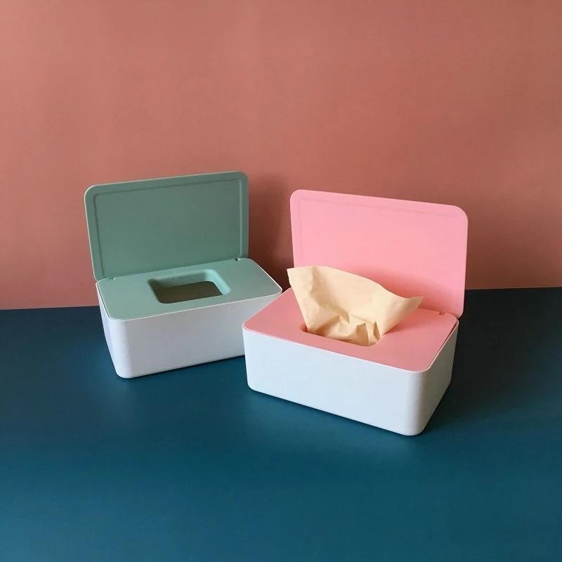 Wet Tissue Box Baby Wipes Paper Storage Box Dispenser Holder Household Plastic Dust-proof With Lid Organizer
