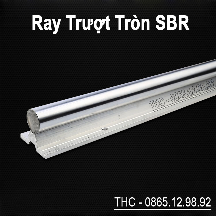 Thanh ray trượt tròn có đế SBR dài 1 mét phi 16mm