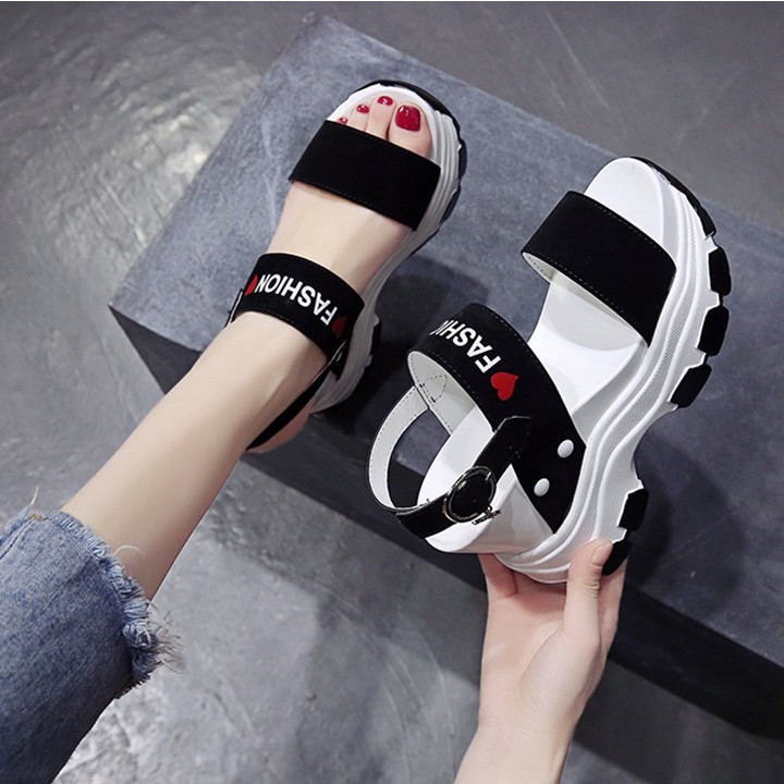 Sandal đế xuồng 10.5cm X445 da lộn, đế cao su công nghệ mới siêu nhẹ