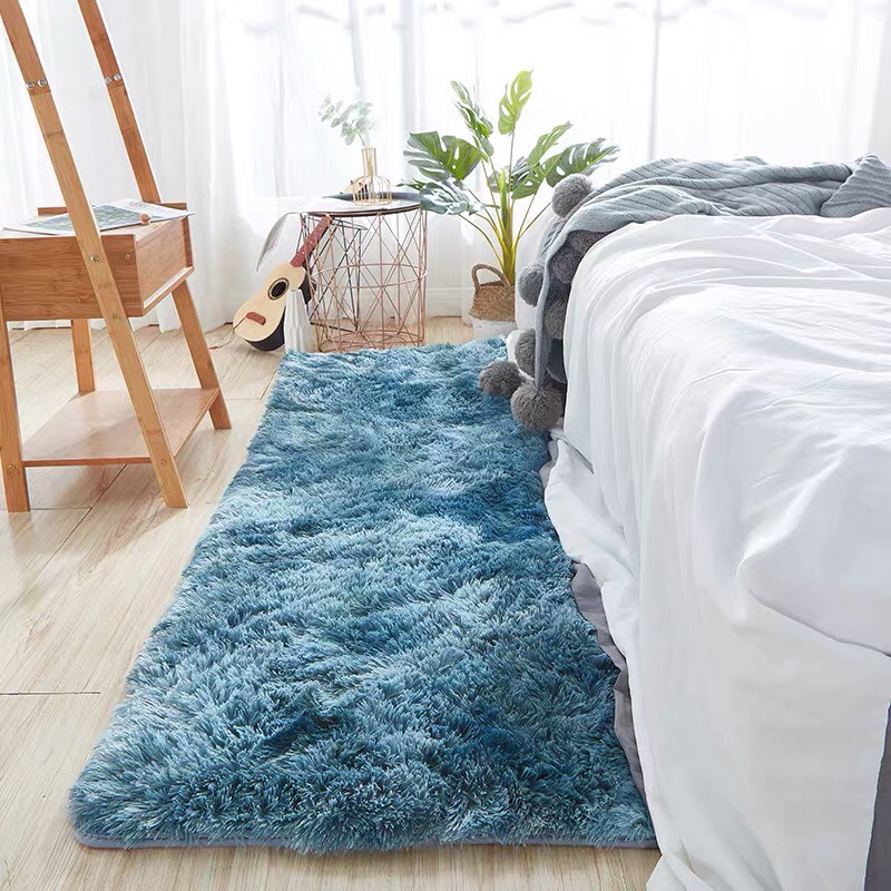 Thảm Trang Trí Lông Xù Loang Trải Sàn Cao Cấp HL-21 Xanh Biển