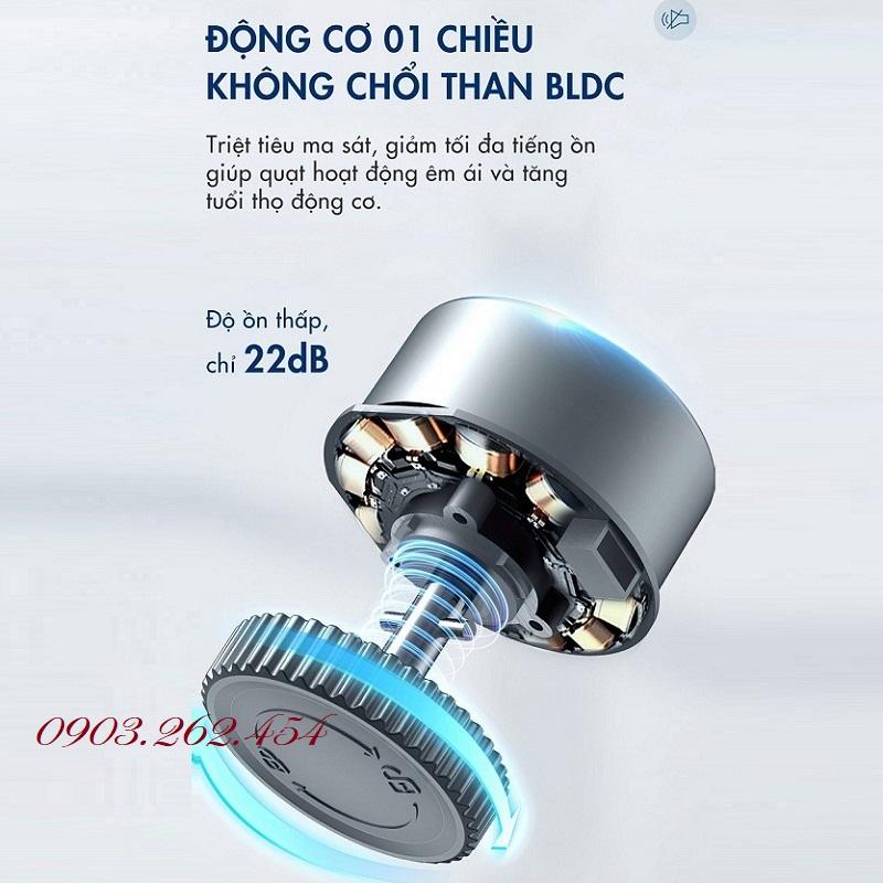 Quạt tích điện MR3700 mới nhất năm 2023, 4 chế độ gió, cảm biến nhiệt NTC, động cơ 1 chiều không chổi than - RE0796