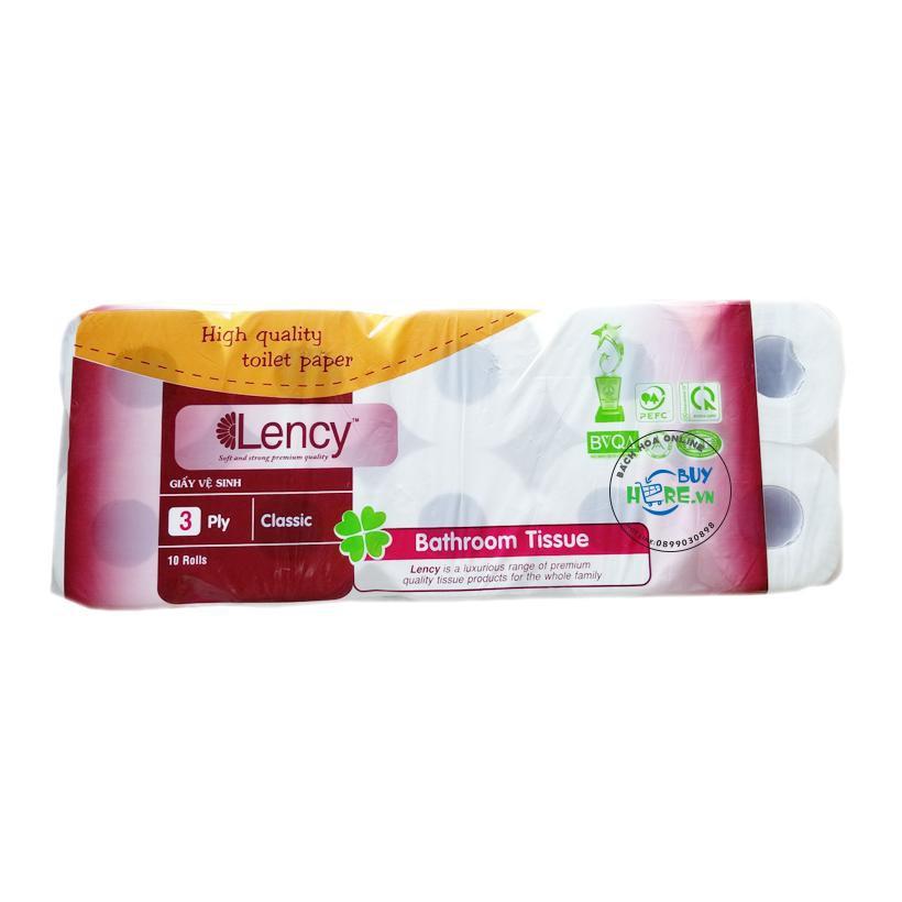 Giấy vệ sinh Lency nâu 10 cuộn ( 3 lớp )