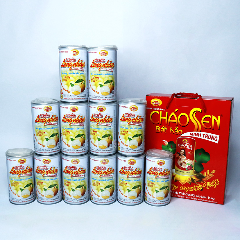 Cháo long nhãn Minh Trung 365g (thùng 24 lon - Cháo Long Nhãn 24)