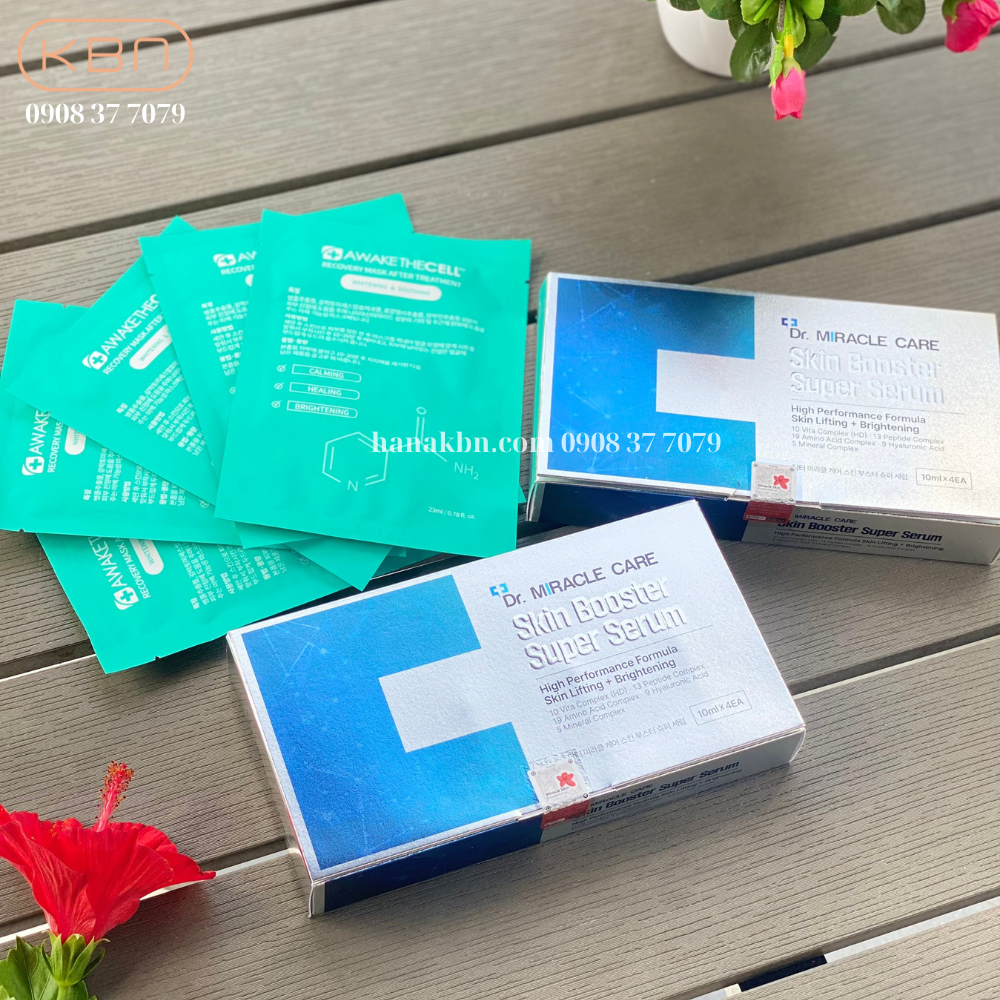 Combo 2 Bộ SKIN BOOSTER SUPER SERUM - Serum Dưỡng Da Cao Cấp Hàn Quốc + Tặng 5 Mặt Nạ Soothing