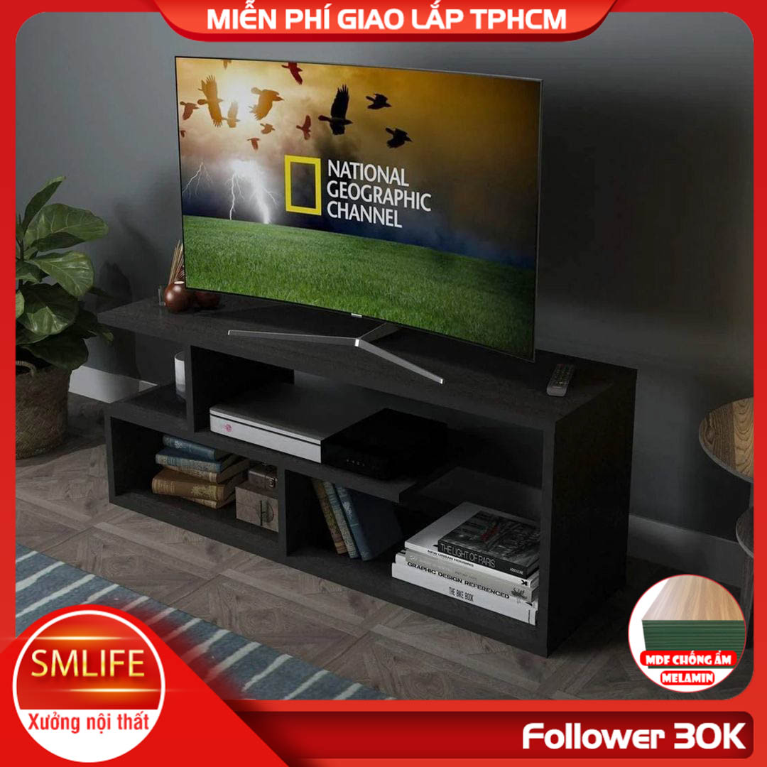 Kệ tivi gỗ hiện đại SMLIFE Torah | Gỗ MDF dày 17mm chống ẩm | D100xR30xC40cm
