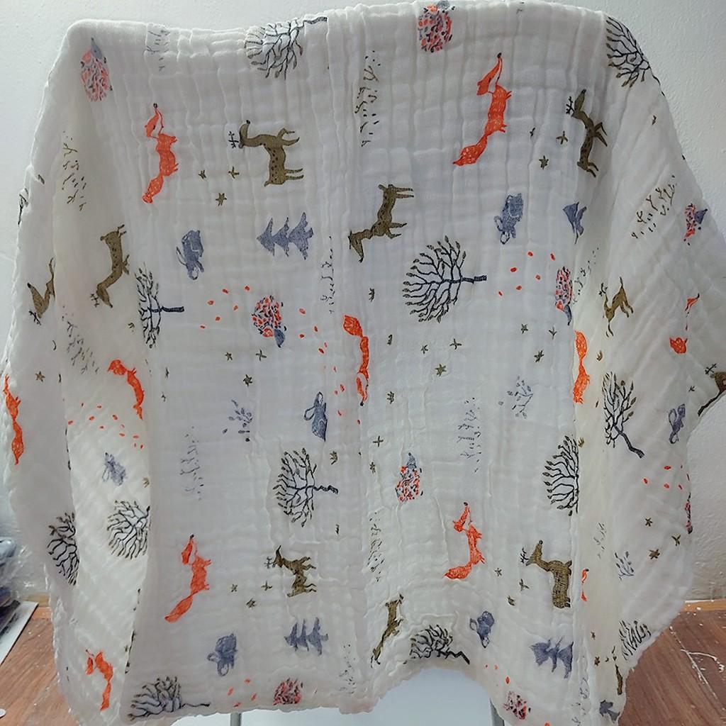 khăn cotton nhăn 6 lớp bồng bềnh khổ 90cm