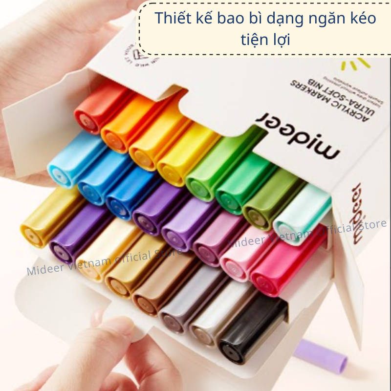 Bút đánh dấu màu dạ nước Mideer Acrylic Markers, Bút nhớ highlight cho bé