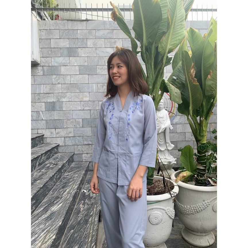 Đồ Lam Đi Chùa Trang Nghiêm Bai Lai Khuy Kate