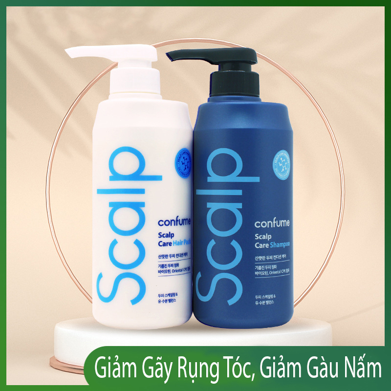 Combo Dầu Gội, Dầu Xả Confume Scalp Care giảm gãy rụng tóc và giảm gàu nấm Hàn Quốc 2x500ml