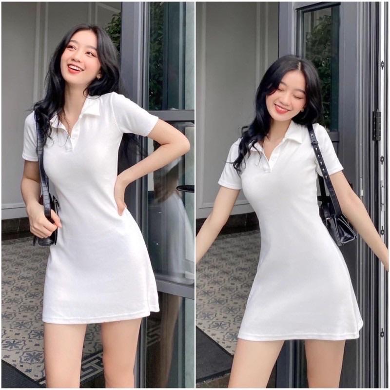 Váy polo dáng xòe chất đẹp, form chuẩn/ Đầm nữ ôm body form cơ bản dễ mặc nhiều màu tôn dáng quyến rũ