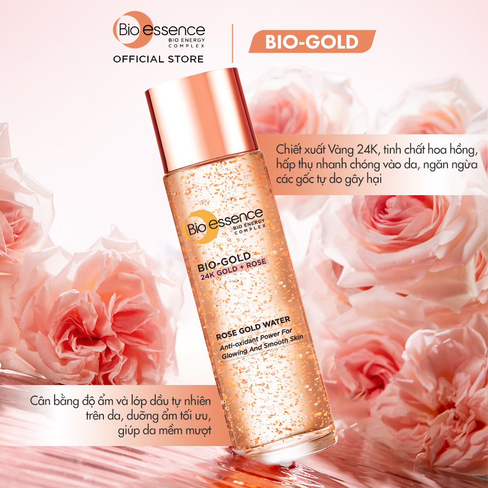 Nước dưỡng ngăn ngừa lão hóa Bio-Essence Bio-Gold Rose chiết xuất vàng 24K tinh chất hoa hồng 100ml