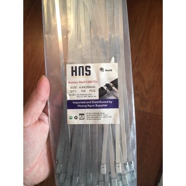 Túi 100 sợi dây rút inox 304 chịu lực, chịu nhiệt size 25cm