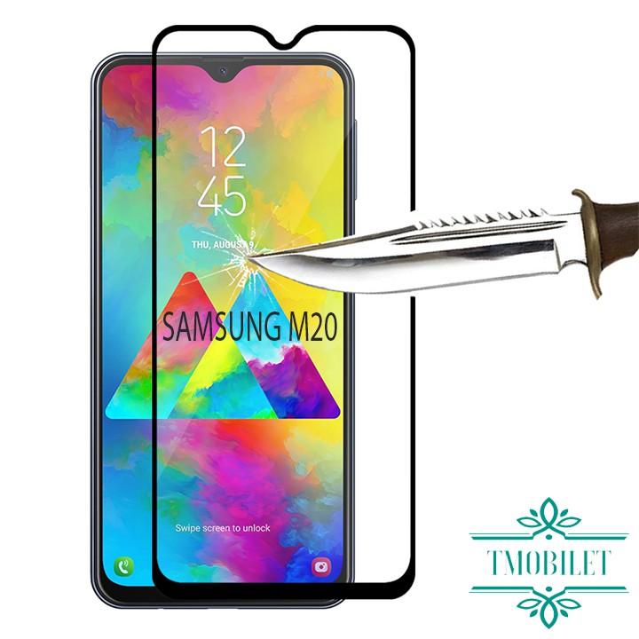 Kính Cường Lực Dành Cho Điện Thoại Samsung Galaxy M20 Full Màn Hình Full Keo 9D - Màu Đen