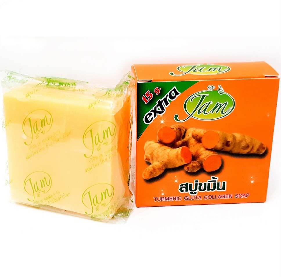 Xà Phòng Nghệ Thái Lan JAM Turmeric Gluta Collagen Soap Bộn 12 Cục