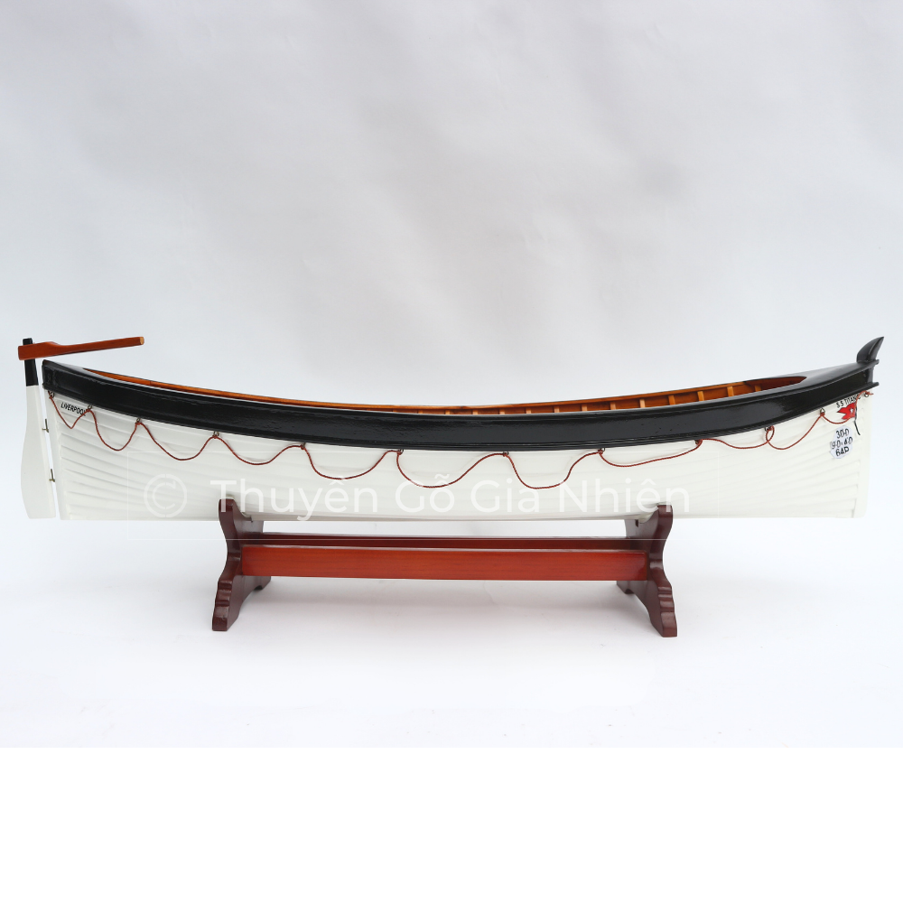 Mô Hình Thuyền Gỗ Phong Thủy Gia Nhiên, Thuyền Gỗ TITANIC'S LIFEBOAT, Dài 60cm, Thuyền Trang Trí Xuất Khẩu Chất Lượng Cao