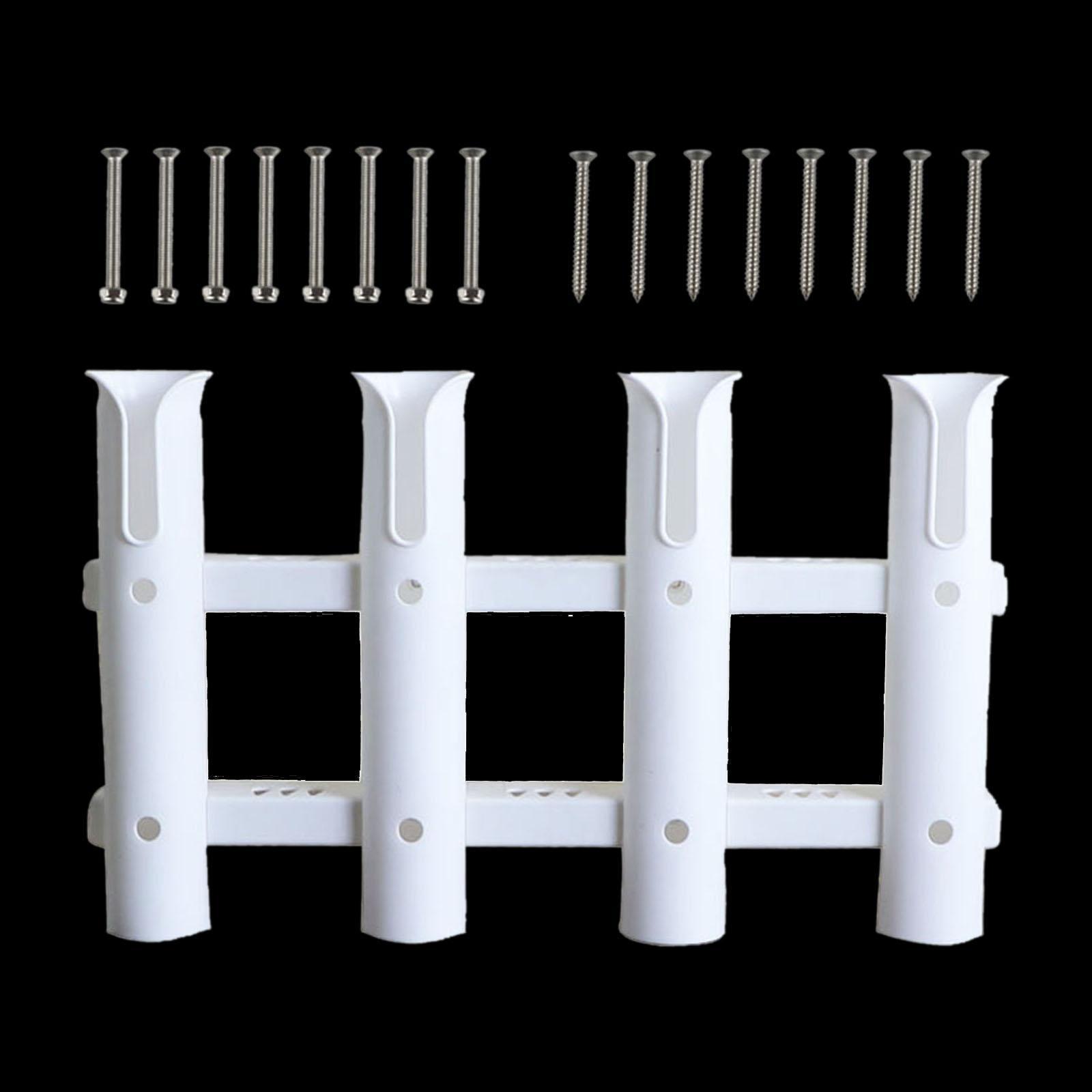 Fishing Rod Holder 4 Pole Bracket Tube for Boat Marine Side-Mount
