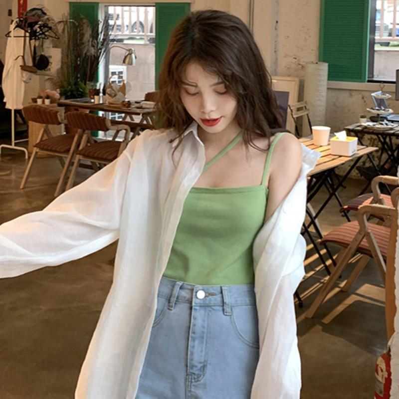 Áo Hai Dây Dệt Kim Thời Trang Cho Nữ