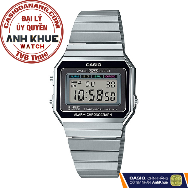 Đồng hồ unisex dây kim loại Casio Standard chính hãng A700W-1ADF