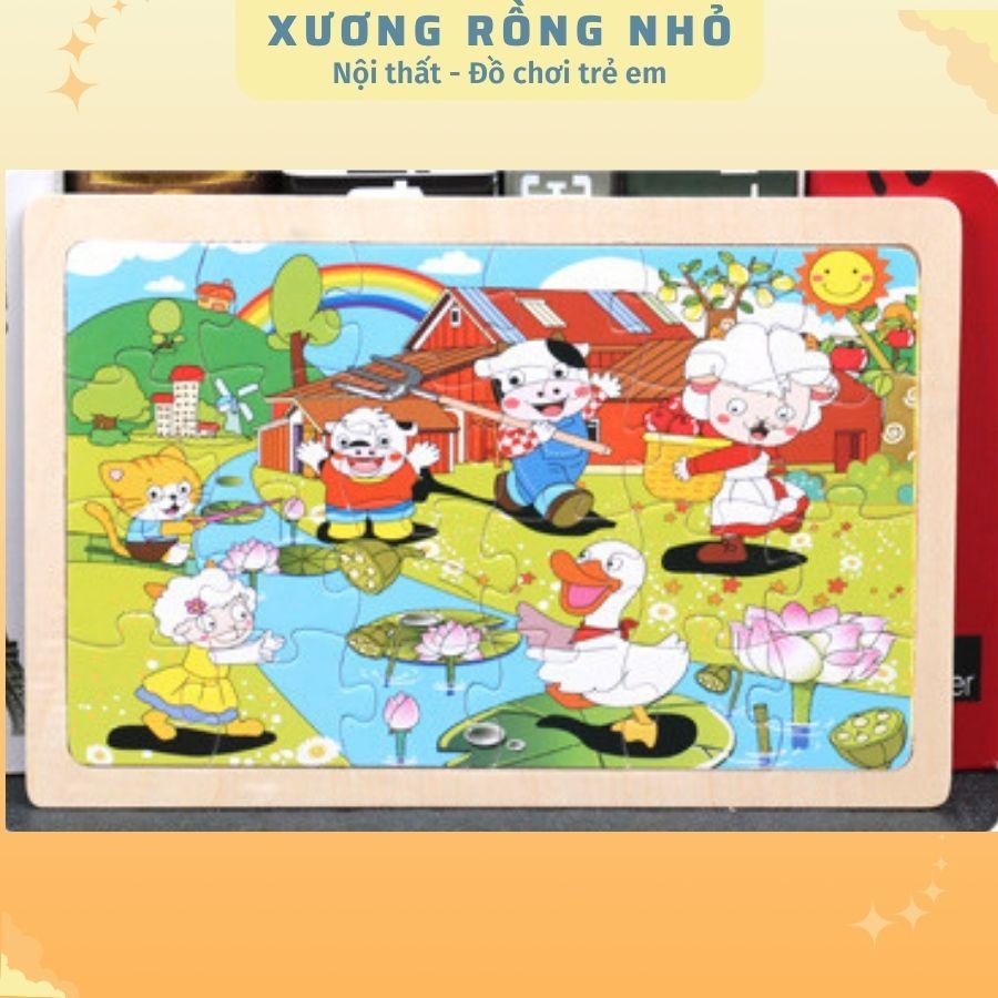 Tranh Ghép Hình Cho Bé Đồ Chơi Xếp Hình Bằng Gỗ 2D 24, 30 Mảnh 15 x 21,5 cm Nhiều Mẫu Mới Phát Triển Tư Duy Cho Trẻ Em